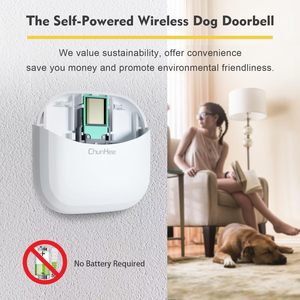 Daytech Kabellose Hundeklingel DC-Betrieben Selbstbetriebener Knopf Wasserdicht Einfache Installation Mehrere Melodien Einstellbarer Klingelton - Product Image 3