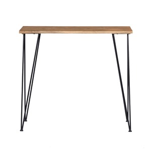 Modern Portable Adjustable Iron Leg Table <b>Top</b> <b>Wooden</b> Design Dining Room Furniture for Home Apartment Workshop Warehouse Use - Product Image 1