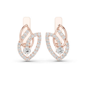 Boucles d'oreilles en or blanc 14 carats avec diamants ronds de laboratoire pour femmes, cadeau de mariage de luxe certifié, bijoux fins élégants - Product Image 4