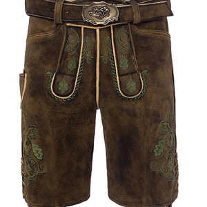 Pantalones cortos formales rectos oscuros bordados de lona de poliéster bávaro Oktoberfest para hombre diseño personalizado - Product Image 1