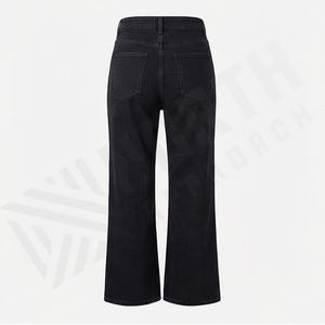 Pantalones Vaqueros de Mezclilla Elásticos de Pierna Ancha y Cintura Alta para Mujer, Ajustados, Casuales, Lavables, con Diseño Sólido, Estilo Sexy de Verano - Product Image 2