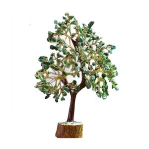 Pierre semi-précieuse naturelle, Aventurine verte, arbre de l'amour sculpté en pierre précieuse, 300 copeaux, figurine Feng Shui, décoration d'intérieur - Product Image 5