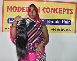 Extensiones de cabello humano de templo indio recto Natural virgen 100% Color negro crudo varios rizos de ondas profundas sueltas-estirados 30 - Product Image 5