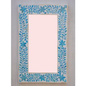 Acento funcional hueso incrustación patrón moderno espejo marco hueso baño pared hogar decorativo hecho a mano hueso incrustaciones espejo de pared - Product Image 1