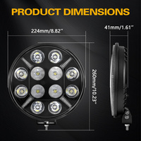 12V 24V Superhelle 120W 9 Zoll Extra Extra Helles Rundes Stroboskop Bernsteinfarbenes DRL LKW LED-Arbeitslicht für Sattelschlepper
