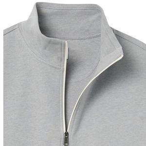 Haute qualité quart Zip pull sweats hommes coton mélangé Logo personnalisé poids lourd coton polaire demi fermeture éclair sweat - Product Image 5