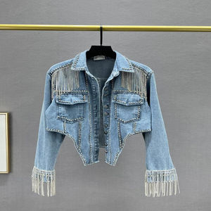 2025 personnalisé femmes Denim Jean veste femmes vêtements décontractés automne veste Denim bouton up manteau surdimensionné Denim veste pour dames - Product Image 5