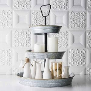 Plateau de service galvanisé de qualité supérieure fabriqué à la main, pièce unique 3 en 1 à un coût très abordable - Product Image 1