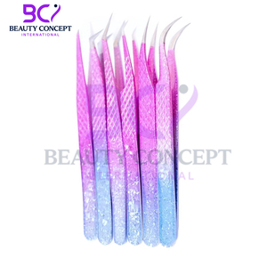 Pince à épiler d'extension de cils en acier inoxydable, couleur pailletée, nouveau fournisseur - Product Image 2