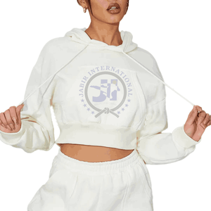 Stylish Women's Autumn Gym Hoodie Breathable Quick Dry Custom Logo Printed OEM Wholesale Terry Fabric Hooded Crop for Winter - Product Image 1