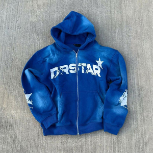 Ventes en gros de marques de mode, patchwork personnalisé avec lettres, sweat-shirts pour hommes en coton 100% avec fermeture éclair, automne - Product Image 3