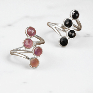 Banda ajustable de Plata de Ley 925, piedra solar redonda delicada, ajuste de bisel de piedras preciosas, joyería de compromiso Original para mujer - Product Image 6