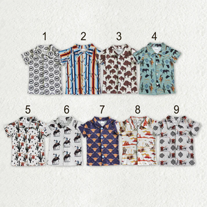 Camisas de Manga Corta con Botones Estilo Western para Bebés Niños - Product Image 1