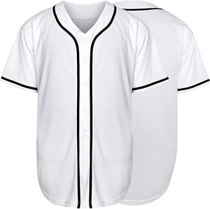 Venta al por mayor OEM logotipo personalizado Softball equipo uniforme Hip Hop deportes activos hombres Botón de manga corta Jersey camiseta de béisbol - Product Image 4