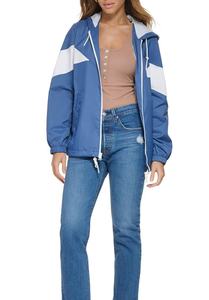 Venta caliente chaqueta de primavera con cremallera personalizada bloque de color transpirable a prueba de viento ligero chaqueta cortavientos de gran tamaño para mujer - Product Image 3