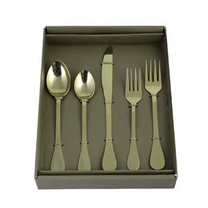 Juego de cubiertos de acero inoxidable chapados en Color dorado con asas elegantes de 5 tenedores, cuchara, cuchillo, productos seguros para lavavajillas, juegos de cubiertos - Product Image 5