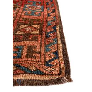 Alfombra Kiaan de Lana Anudada a Mano, Modelo Paem-502, Rojo Naranja, Geométrica Abstracta, para el Hogar, Rectangular de 9x12, para Pasillo o Entrada - Product Image 4