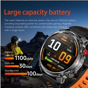 Montre connectée HT45, écran IPS 1,7 pouce, 1100 mAh, étanche IP68, montre de sport d'extérieur pour hommes et femmes, application FitCloudPro, Bluetooth, écran tactile - Product Image 3