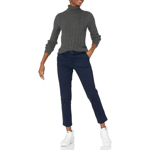 Pull à col roulé léger à manches longues pour femmes 2024 automne de qualité supérieure respirant 100% coton pour femmes - Product Image 4