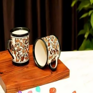 Ensemble de tasses en céramique artisanales élégantes allant au micro-ondes tasses adaptées au lave-vaisselle pour une utilisation quotidienne du café ou du thé - Product Image 6