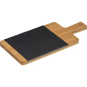 Tagliere in bambù GEMMA con inserto in ardesia - Gadget personalizzato - Product Image 1