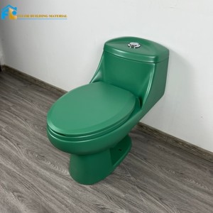 Inodoro de cerámica de una pieza Siphonic verde mate de Fluor, artículos sanitarios de cerámica, inodoro Inodoro para América Latina - Product Image 1