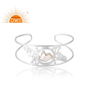 Anillo de piedras preciosas de nácar Natural de Plata de Ley 925, joyería personalizada para mujer, regalo para ella - Product Image 1