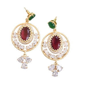 Pendientes Sofisticados con Piedras Semipreciosas, Baño de Oro y Joyería Artesanal de Calidad - Product Image 1