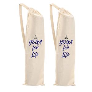 Lona de algodón negro esterilla de yoga hombro llevar bolsa de almacenamiento ligero deportes gimnasio bolsa de yoga con logotipo personalizado - Product Image 5
