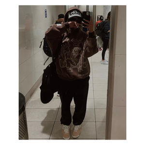 2024 Men Customized Men's Y2K Full <b>Zip</b> <b>up</b> <b>Hoodie</b> Over Face Rhinestone Pattern Print <b>Vintage</b> Oversized <b>Hoodie</b> High Quality OEM - Product Image 6