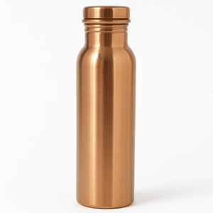 High Quality Custom Design Bottom Hammered Copper <b>Bottle</b> <b>Glass</b> Handmade Eco-Friendly Dishwasher Safe <b>Lid</b> Home Kitchen Hotel Bar - Product Image 1