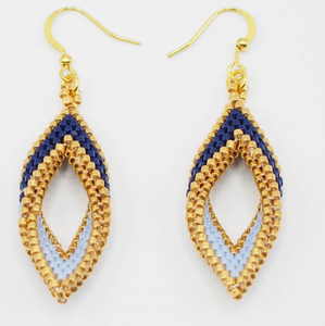 Beautifully <b>Handmade</b> New <b>Handmade</b> <b>Earrings</b> Folded Beaded <b>Earrings</b>, Gift for Girlfriend - Product Image 1