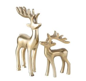 Ornement de Noël en métal renne fini or accent festif de luxe pour table et cheminée - Product Image 5
