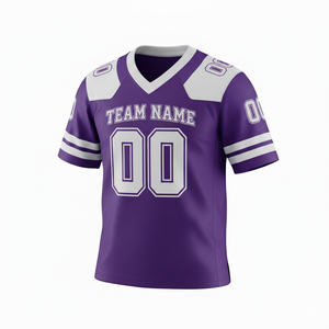 Maillot d'entraînement de football américain personnalisé pour adultes, manches courtes, respirant, option grande taille, devant 100% polyester, col en V - Product Image 4