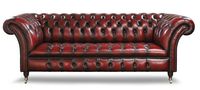 Canapé d'angle en L en cuir véritable et bois massif, design européen antique, trois places, confortable, style vintage pour salon de villa