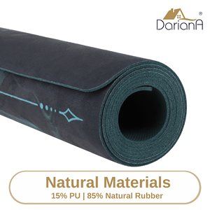 Premium Suede Yoga <b>Mat</b> Panther Design Green 183 × 61 cm Thick 3 mm Natural Rubber Non Slip Yoga Pilates Fitness <b>Mat</b> - Product Image 4
