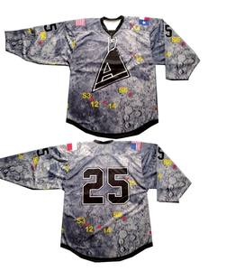 Logo personnalisé matériel sergé brodé maillot de hockey sur glace tenue d'équipe ensemble d'uniformes sportifs - Product Image 1