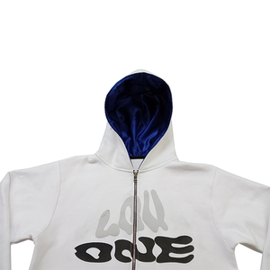 Sudaderas con capucha estampadas Puff personalizadas al por mayor de alta calidad, jersey con forro de satén y cuello con capucha de tela polar con bolsillo canguro - Product Image 4