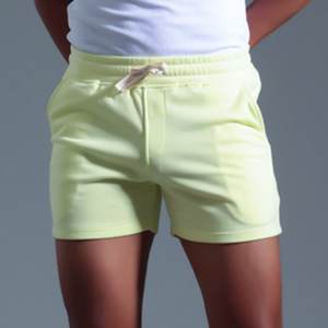 Pantalones cortos atléticos para correr para gimnasio para hombre con bolsillos 100% algodón cristal sólido secado rápido transpirable cintura elástica entrenamiento Jogger Shorts - Product Image 2