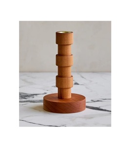 Portavelas de madera hecho a mano para interior de casa elegante comedor sala de estar y eventos de fiesta de boda - Product Image 4