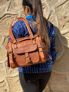 Goat <b>Leather</b> <b>Handmade</b> Stylish Handbag Sling <b>Bag</b> 9*11 Inch <b>Leather</b> <b>Bag</b> Brown <b>Bags</b> - Product Image 6