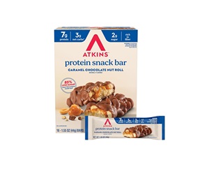 Barra de Snack de Chocolate con Caramelo y Nueces Atkins, Snack Proteico, Paquete de 16 Unidades - Product Image 1