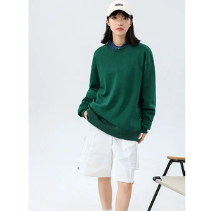 Sweat-shirt en coton doublé de polaire chaud, lourd, à épaules tombantes, col rond, motif logo, décontracté, à manches longues, à capuche - Product Image 4