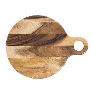 Tabla de cortar de madera redonda con asa, bloque de corte para cocina, patrón de grano natural, apto para lavavajillas, antimoho, antideslizante - Product Image 5