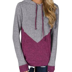 เสื้อฮู้ดแฟชั่นผู้หญิงแบบสั่งทำพิเศษ OEM ทรงยาว มีไซส์พลัส ลายพิมพ์บล็อกสี พร้อมลายปัก สำหรับผู้ใหญ่ - Product Image 1