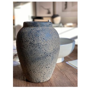 Pot de fleur Simple de concepteur gris de Ble de finition standard de décor à la maison de vase à fleur ovale - Product Image 6