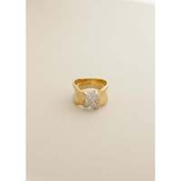 Vintage Diamant-Umwickelter 18k Massivgold Halbhohler Ring - Elegantes und Luxuriöses Alltags-Schmuckaccessoire
