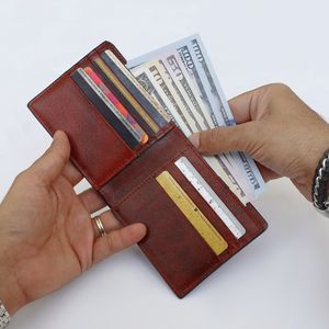 Custom Logo Unisex Eco-Friendly Fashion <b>Wallet</b> High Quality Genuine Leather Slim Bifold Open <b>Fold</b> Closure Short Length for Cash - Product Image 4