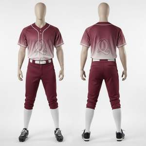 Uniforme de baseball dégradé marron personnalisé Ensemble maillot et pantalon d'équipe en polyester respirant pour adultes - Product Image 2