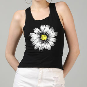 Camiseta sin mangas personalizada para mujer, camiseta sin mangas lisa con patrón sólido, servicio OEM, camisetas de longitud corta estampadas - Product Image 4